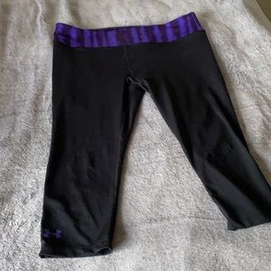 Under Amour Heat Gear Black & Purple Capris
